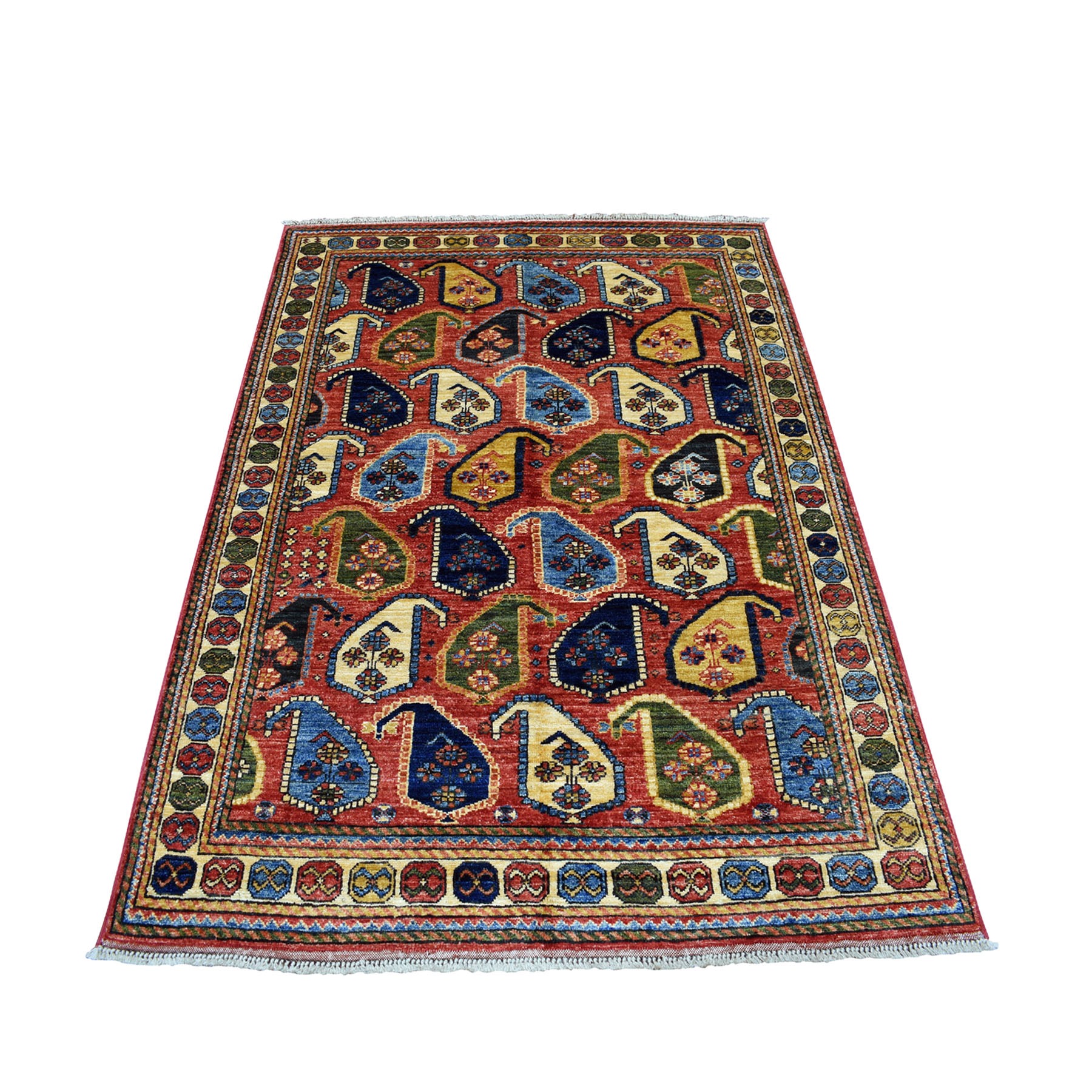 Traditional Wool Hand-Knotted Area Rug 4'1